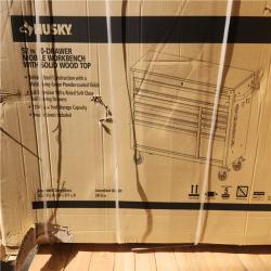 Phoenix NEW Husky Standard-Duty 52 in. W 10-Drawer Matte Army Green Mobile Workbench Cabinet with Solid Wood Top (SEALED)