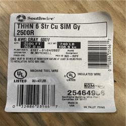 DALLAS LOCATION- Southwire 2,500 ft. 6 Gray Stranded CU SIMpull THHN Wire