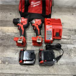 AS-IS Milwaukee 18-Volt Lithium-Ion Brushless Cordless Compact Hammer Drill/Impact Combo Kit
