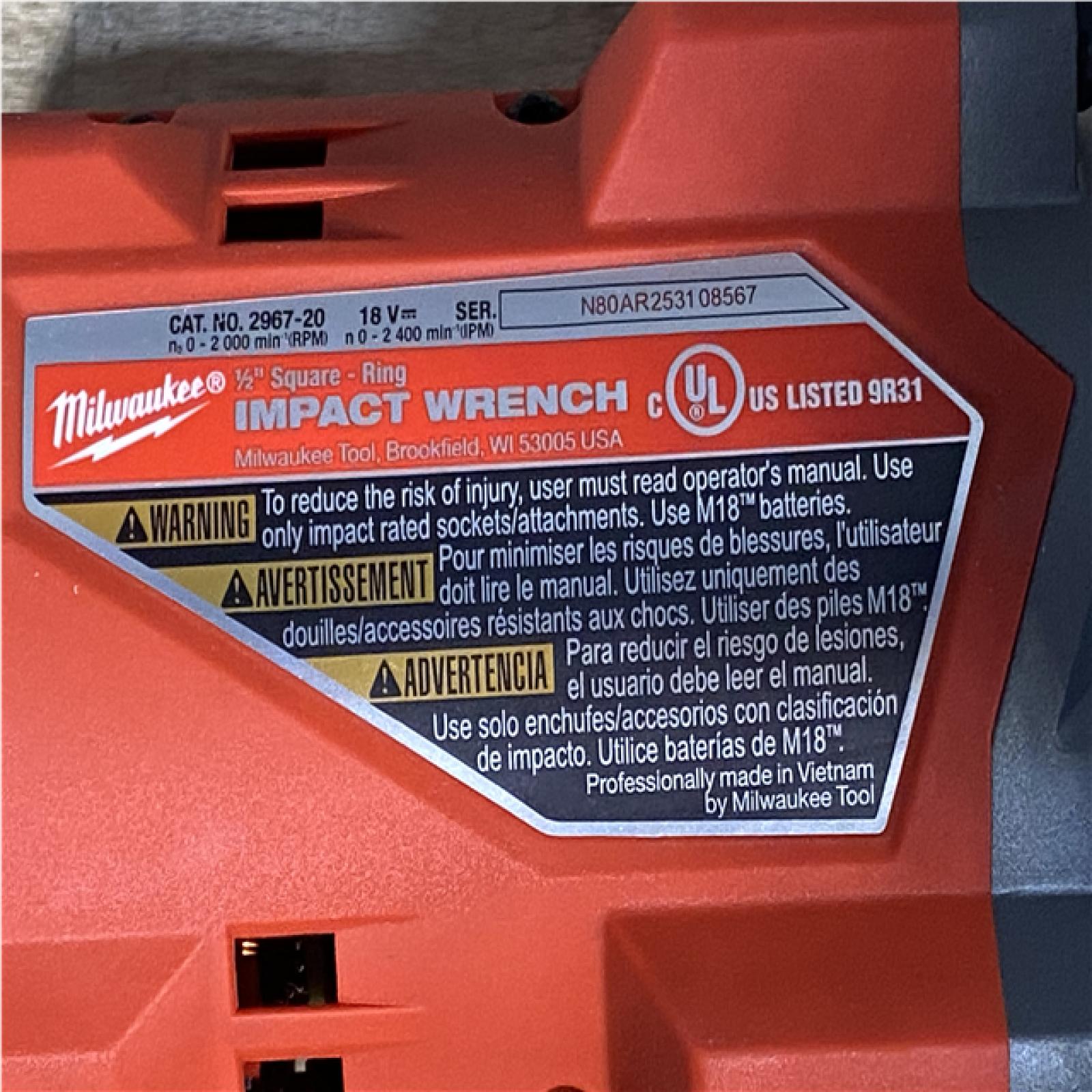 Houston Location AS-IS Milwaukee FUEL 18V Lithium-Ion Brushless Cordless 1/2 in. Impact Wrench with Friction Ring (Tool-Only)