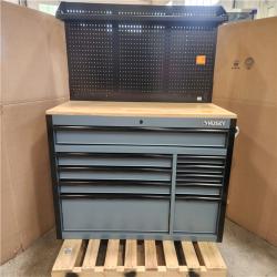 Phoenix LIKE NEW Husky Standard-Duty 52 in. W 10-Drawer Matte Cadet Gray Mobile Workbench Cabinet with Solid Wood Top With Modular Board)