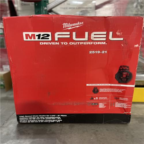DALLAS LOCATION- MILWAUKEE M12 FUEL™ High Speed Chain Snake for 1-1/4 in.-2 in. Pipes
