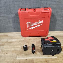 HOUSTON LOCATION - AS - IS Milwaukee 100 ft. REDLITHIUM Lithium-Ion USB Green Rechargeable Cross Line Laser Level with Charger