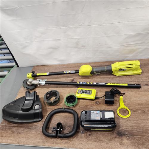 AS IS RYOBI 40V Expand-It Cordless Battery Attachment Capable String Trimmer with 4.0 Ah Battery and Charger