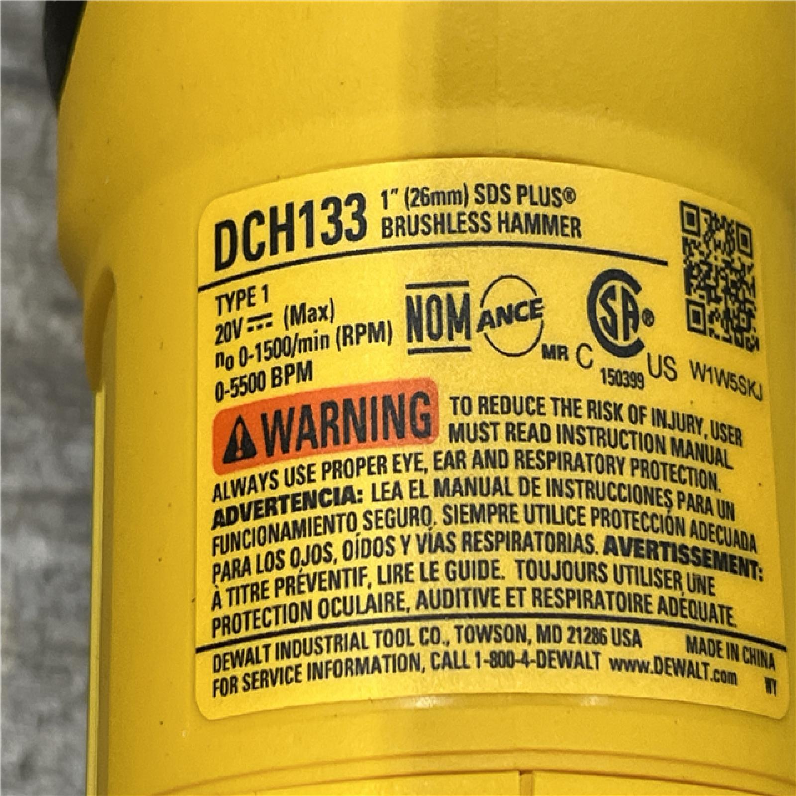 AS-IS DEWALT 20V MAX Cordless Brushless 1 in. SDS Plus D-Handle Concrete and Masonry Rotary Hammer (Tool Only)
