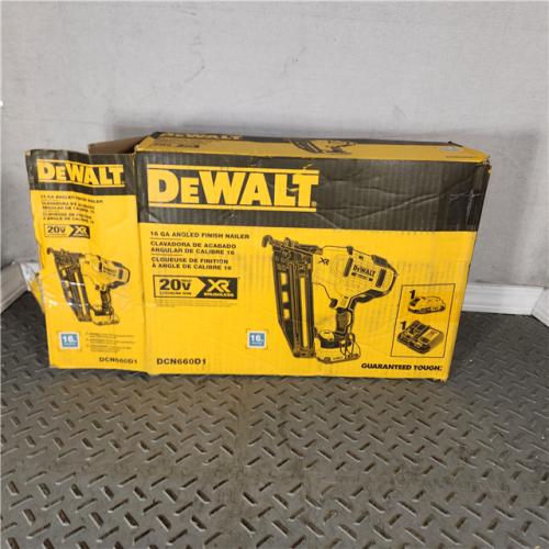 Houston Location - AS-IS DeWalt 20V MAX XR 16 Ga. Cordless 20 Deg Angled Finish Nailer 20 V - Appears IN USED Condition