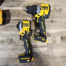 HOUSTON LOCATION - AS-IS DEWALT 20V MAX XR Hammer Drill and ATOMIC Impact Driver 2 Tool Cordless Combo Kit with (2) 4.0Ah Batteries, Charger, and Bag