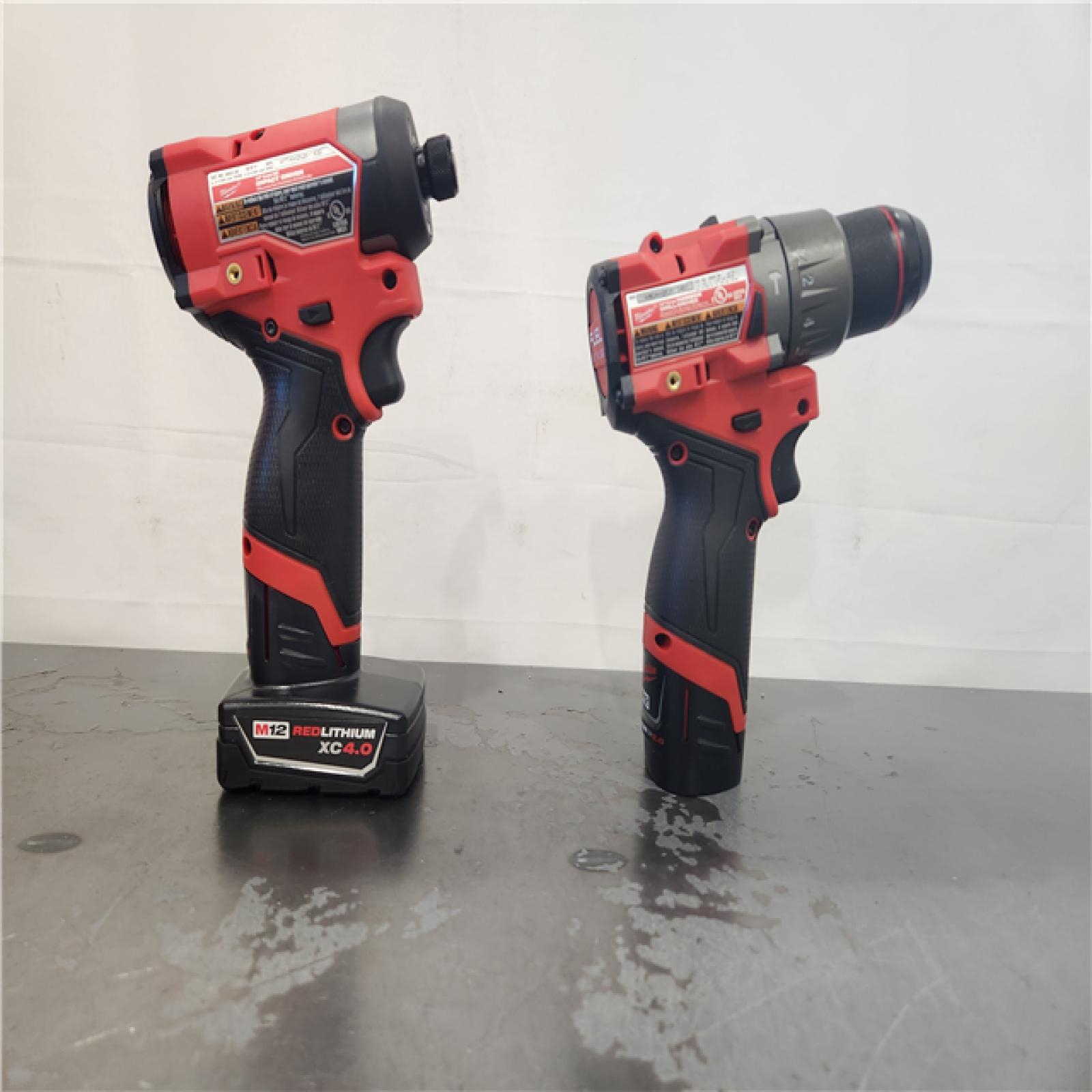 AS-IS- Milwaukee 12V Brushless Hammer Drill and Impact Driver Combo Kit