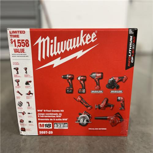 NEW! -  M18 18-Volt Lithium-Ion Cordless Combo Kit 9-Tool with 2-Batteries, Charger and Tool Bag