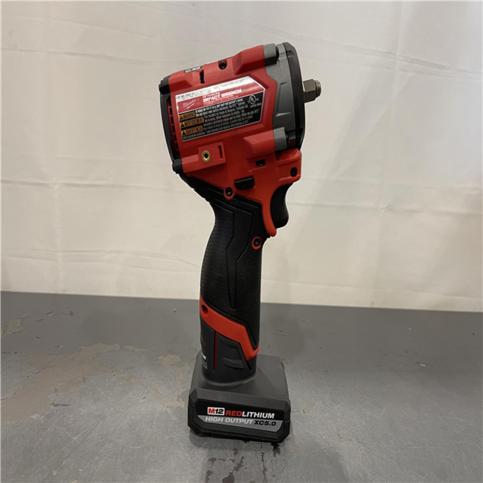 AS-IS - Milwaukee M12 FUEL 12V Li-Ion Brushless Cordless Stubby 3/8 in. Impact Wrench Kit