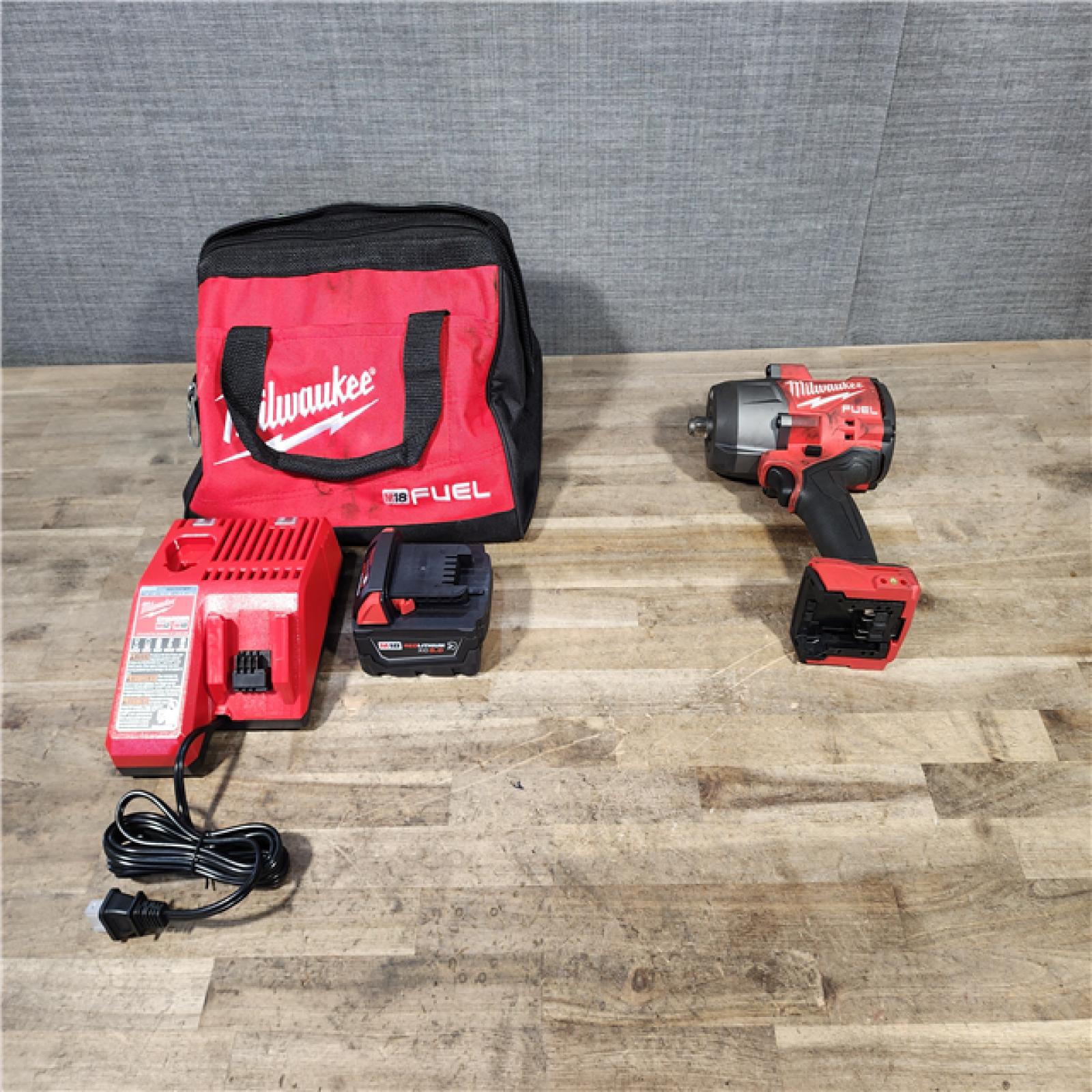 HOUSTON LOCATION - AS-IS Milwaukee M18 FUEL 18V Lithium-Ion Brushless Cordless 1/2 in. Impact Wrench w/Friction Ring Kit