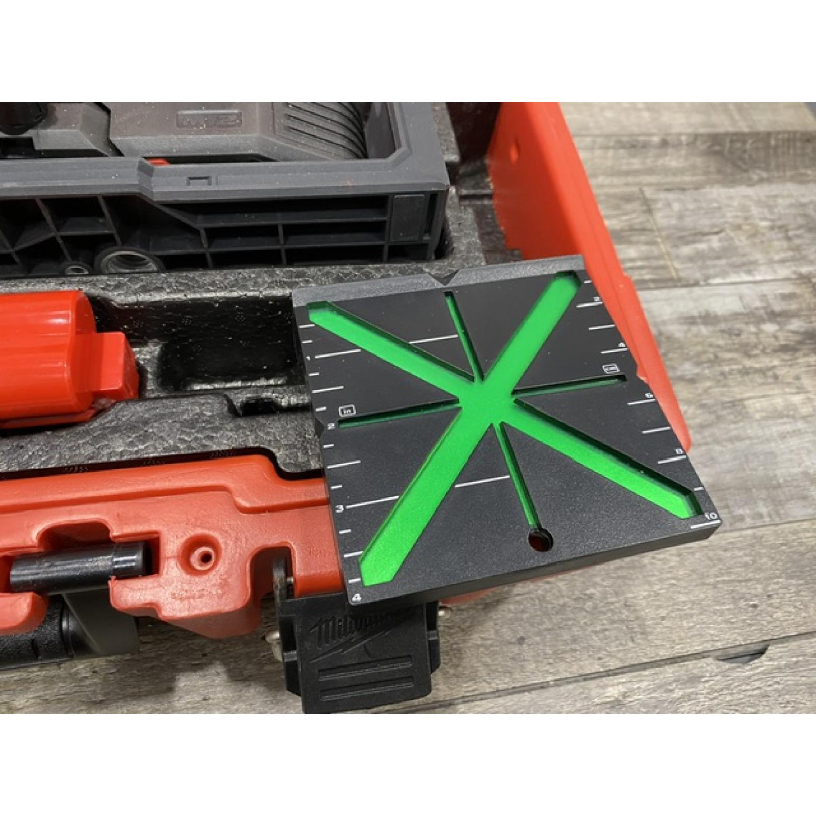 AS-IS Milwaukee 12-Volt Lithium-Ion Cordless Green 250 ft. 3-Plane Laser Level Kit