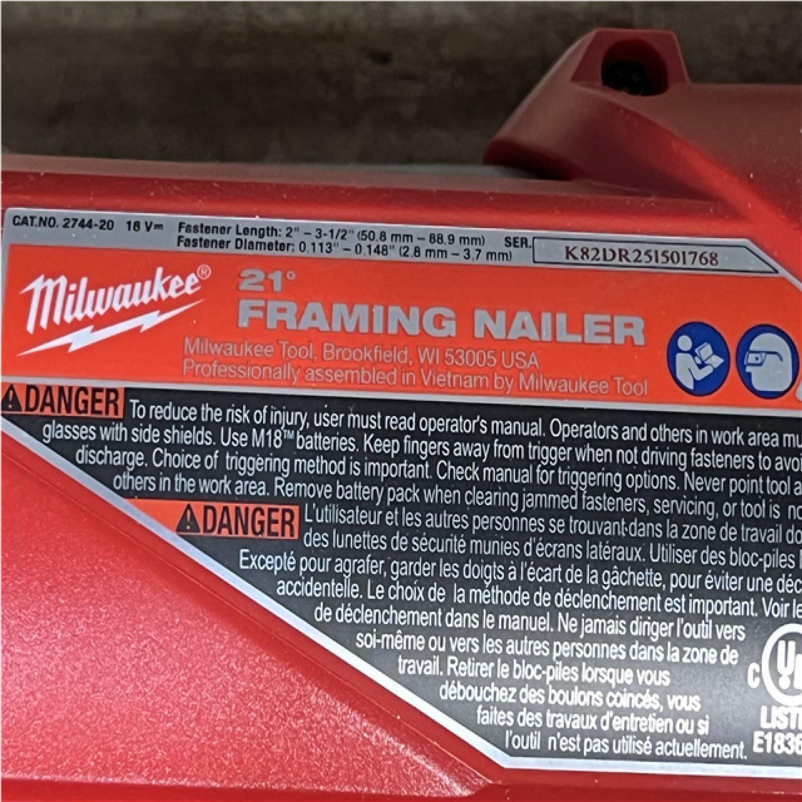 Houston Location AS-IS Milwaukee FUEL 3-1/2 in. 18-Volt 21-Degree Lithium-Ion Brushless Cordless Framing Nailer (Tool-Only)