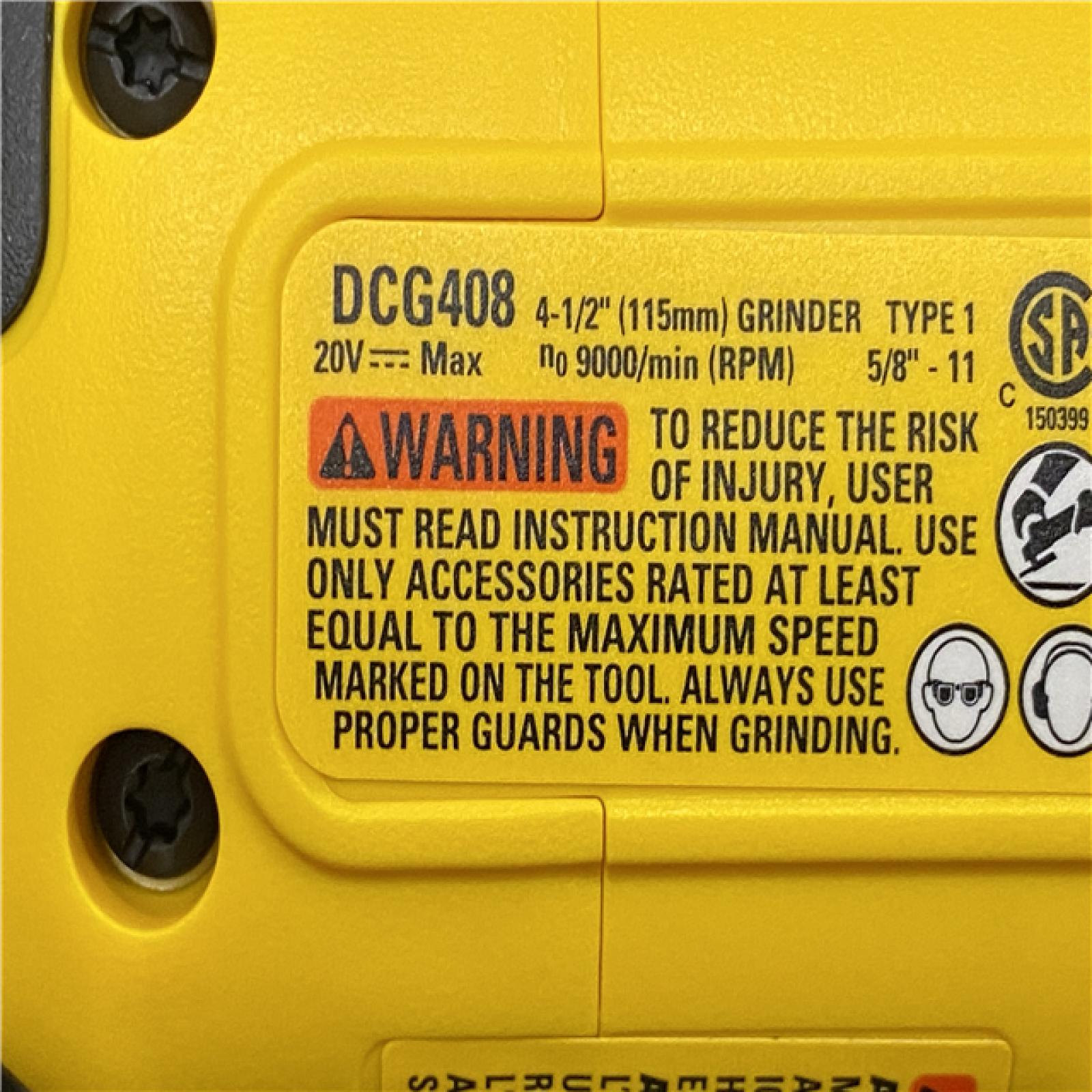 AS-IS DEWALT 20V MAX Cordless Brushless 4-1/2 in. Angle Grinder with Paddle Switch (Tool Only)