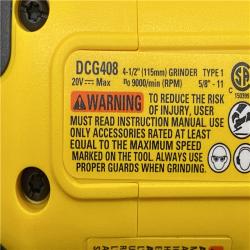 AS-IS DEWALT 20V MAX Cordless Brushless 4-1/2 in. Angle Grinder with Paddle Switch (Tool Only)