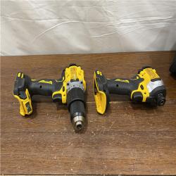 AS-IS DEWALT 20V MAX XR Hammer Drill and ATOMIC Impact Driver 2 Tool Cordless Combo Kit with (2) 4.0Ah Batteries, Charger, and Bag