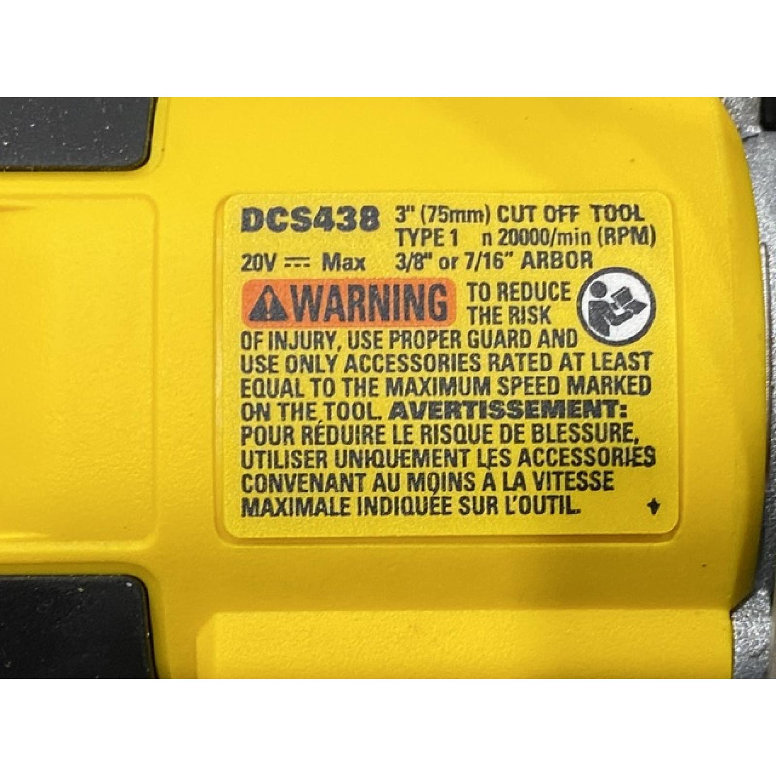 AS-IS DEWALT 20V XR Cordless 3 in. Cut-Off Tool (Tool Only)