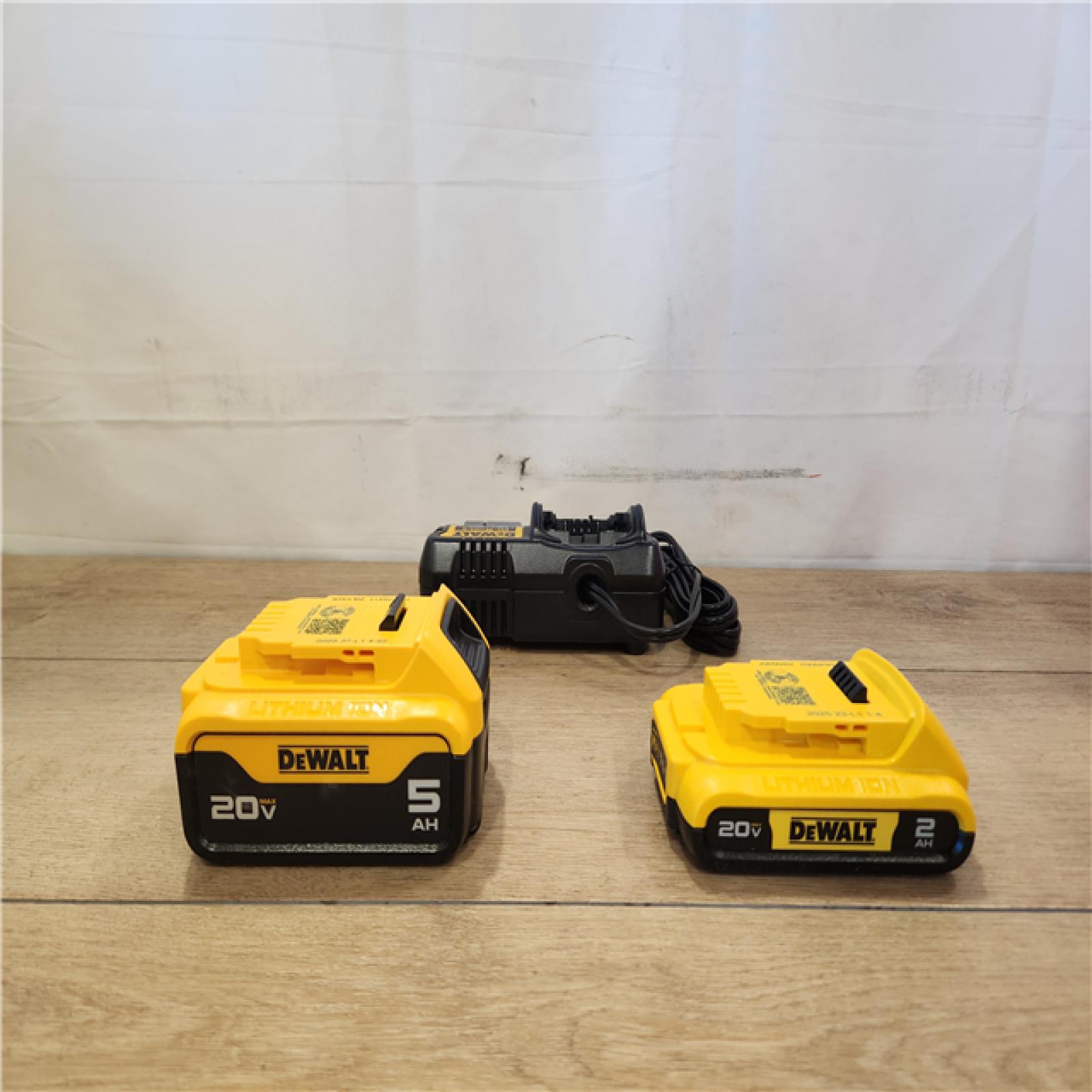 AS-IS- DEWALT 20V MAX Lithium-Ion Battery Kit with 5.0Ah and 2.0Ah Battery and Charger