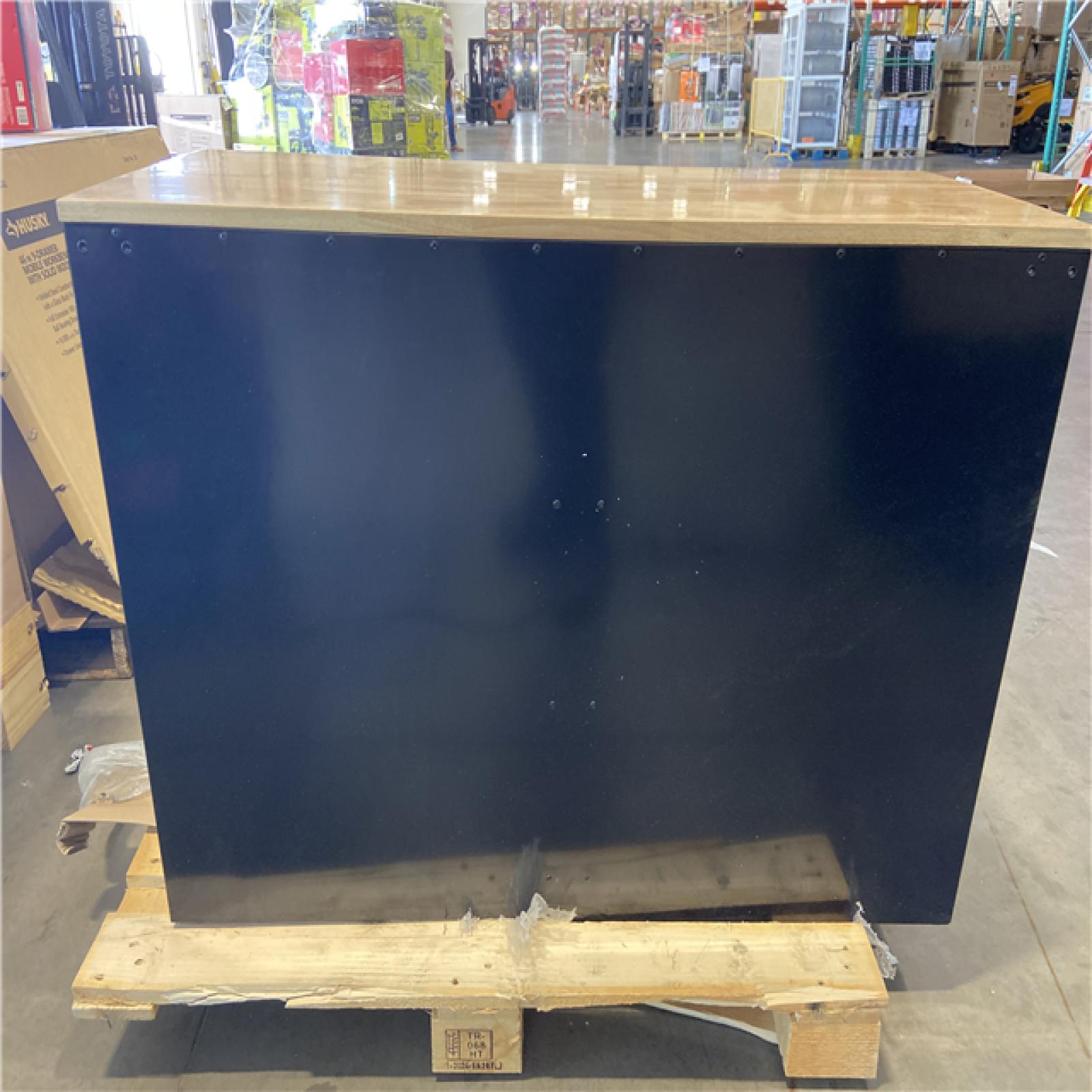 DALLAS LOCATION - Husky Tool Storage 46 in. W x 18 in. D 9-Drawer Mobile Workbench Cabinet in Gloss Black