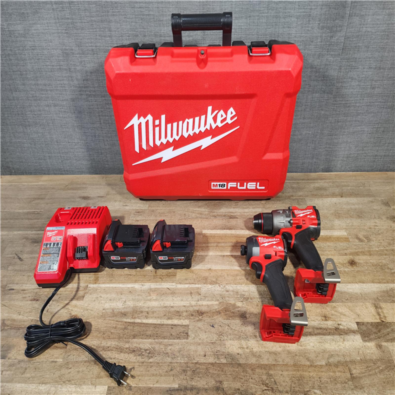 HOUSTON LOCATION - AS-IS (APPEARS LIKE NEW) Milwaukee FUEL 18V Lithium-Ion Brushless Cordless Hammer Drill and Impact Driver Combo Kit