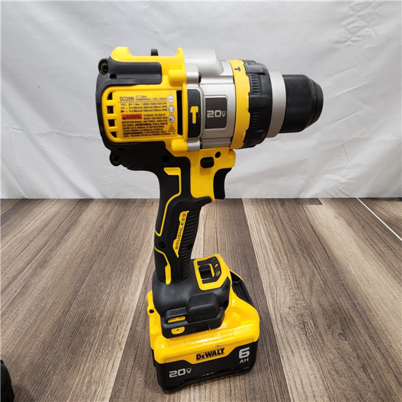 AS-IS DEWALT 20V Lithium-Ion Compact Cordless 1/2 in. Hammer Drill with 6.0 Ah Battery Pack and Charger Kit
