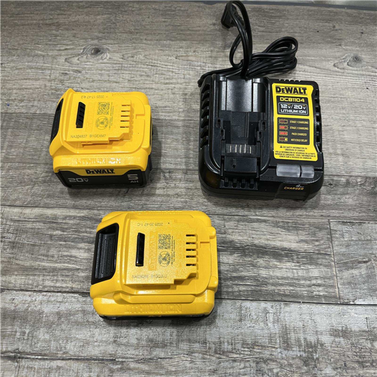 AS-IS DEWALT 20V MAX Lithium-Ion Starter Kit with 4.0 Ah and 5.0 Ah Batteries and Charger