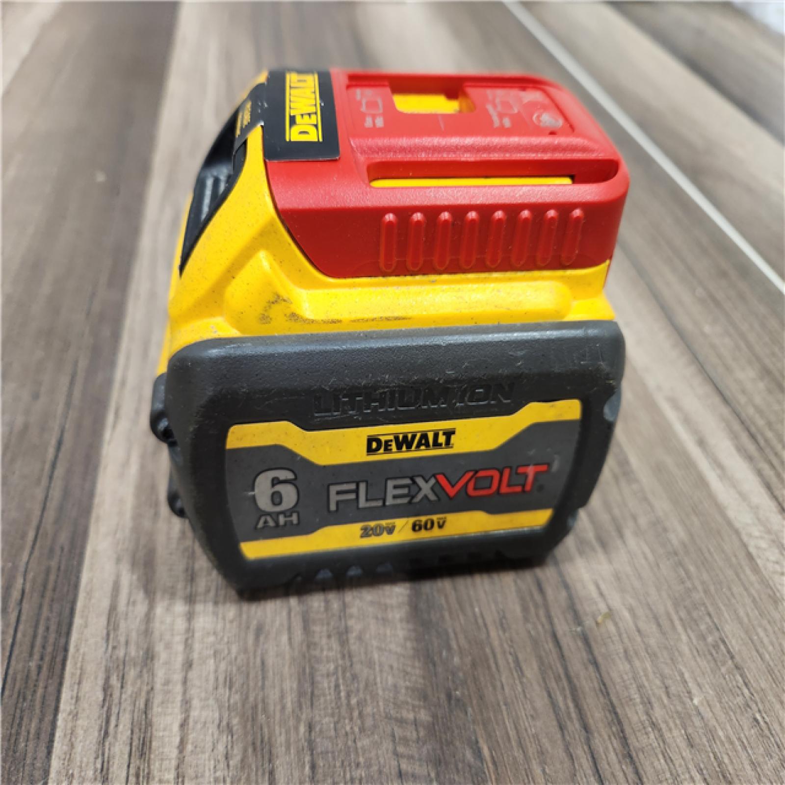 AS-IS DEWALT FLEXVOLT 20V/60V MAX Lithium-Ion 6.0Ah Battery Pack with 6 Amp Output Charger