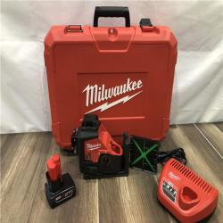 AS-IS Milwaukee 12-Volt Lithium-Ion Cordless Green 250 ft. 3-Plane Laser Level Kit