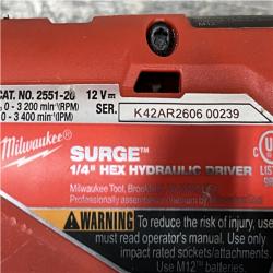 AS-IS Milwaukee FUEL SURGE 12V Lithium-Ion Brushless Cordless 1/4 in. Hex Impact Driver Compact Kit