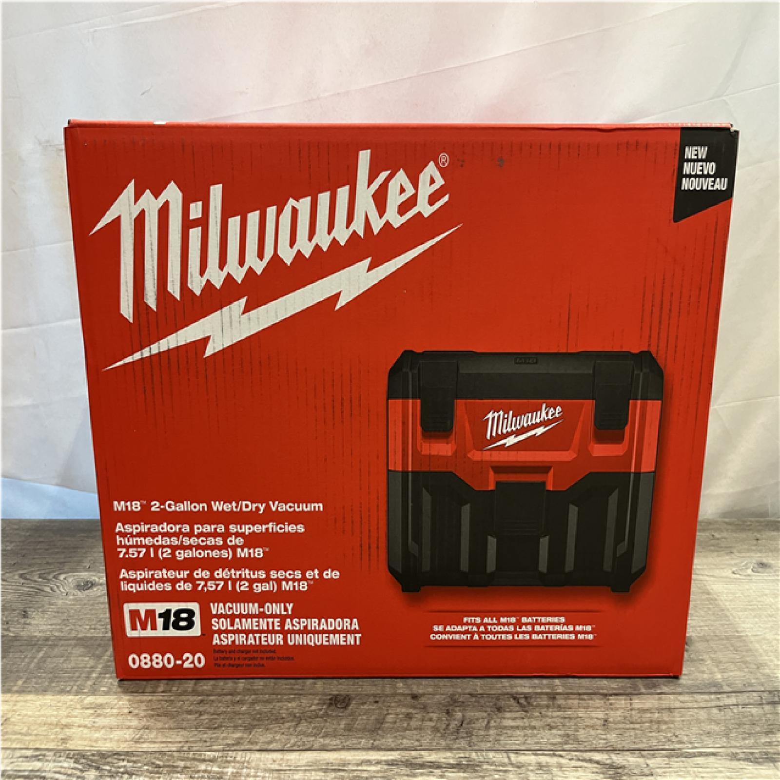 NEW - Milwaukee 18-Volt 2 Gal. Lithium-Ion Cordless Wet/Dry Vacuum (Vacuum-Only)