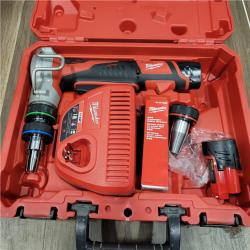 AS-IS  Milwaukee M12 12-Volt Lithium-Ion Cordless PEX Expansion Tool Kit with (2) 1.5 Ah Batteries, (3) Expansion Heads and Hard Case