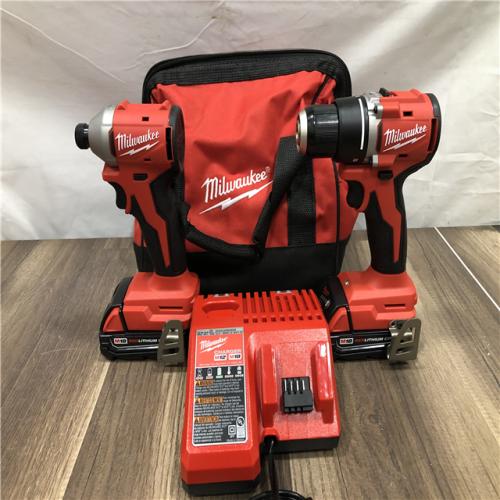 AS-IS Milwaukee 18V Lithium-Ion Brushless Cordless Compact Drill/Impact Combo Kit