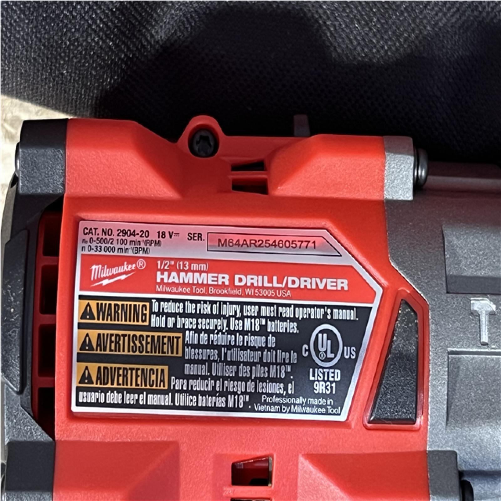 Houston Location AS-IS Milwaukee FUEL 18V Lithium-Ion Brushless Cordless 1/2 in. Hammer Drill/Driver (Tool-Only)