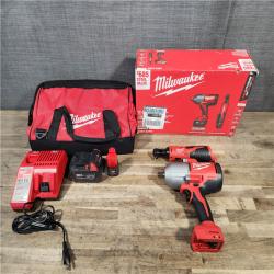 HOUSTON LOCATION - AS-IS Milwaukee 12/18V Lithium-Ion Cordless 3/8 in. Ratchet and 1/2 in. High Torque Impact Wrench with Friction Ring Combo Kit