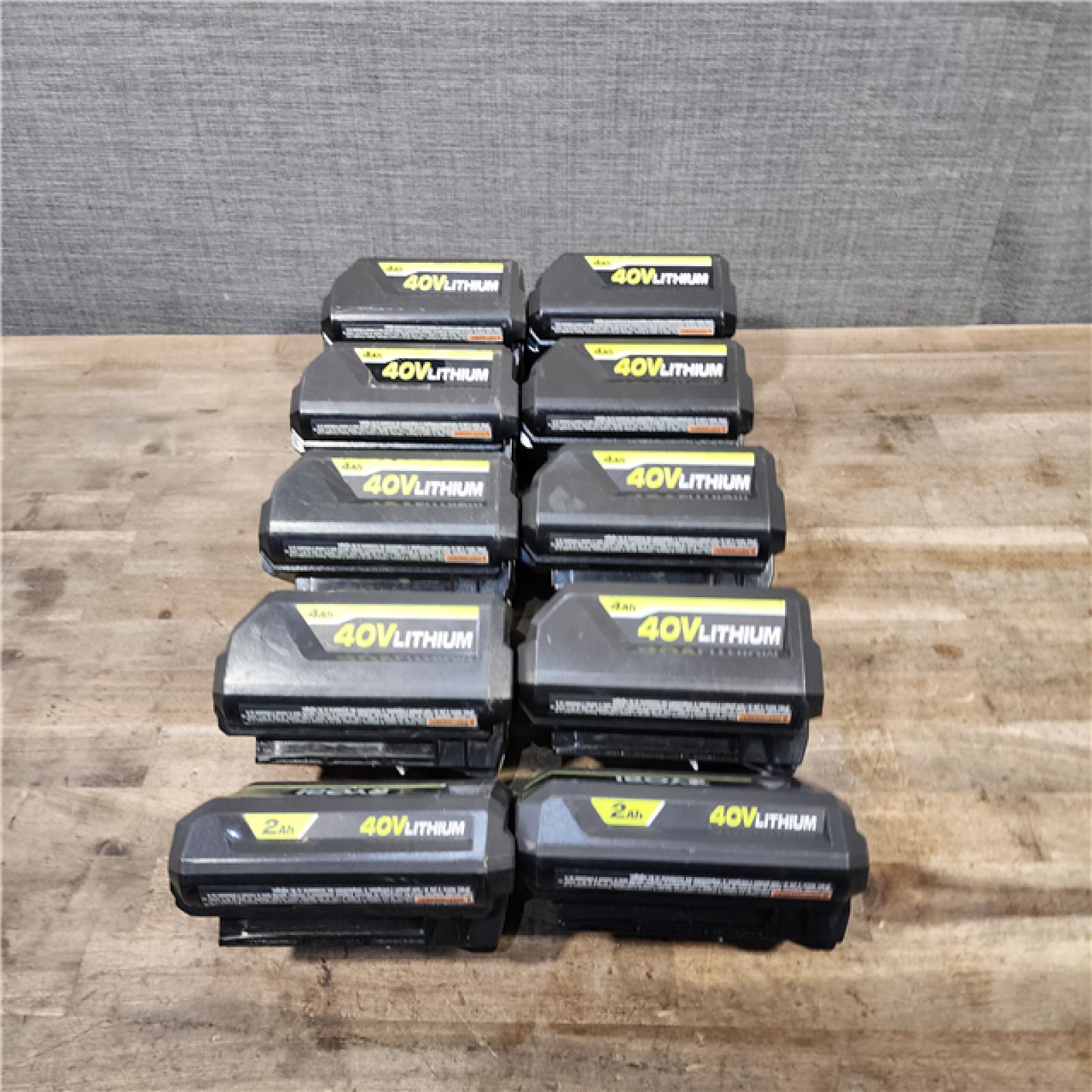 HOUSTON LOCATION - AS-IS RYOBI BATTERY PACK QTY - 10