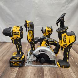 AS-IS- DEWALT 20V MAX Lithium-Ion Cordless 7-Tool Combo Kit with 2.0 Ah Battery  5.0 Ah Battery and Charger