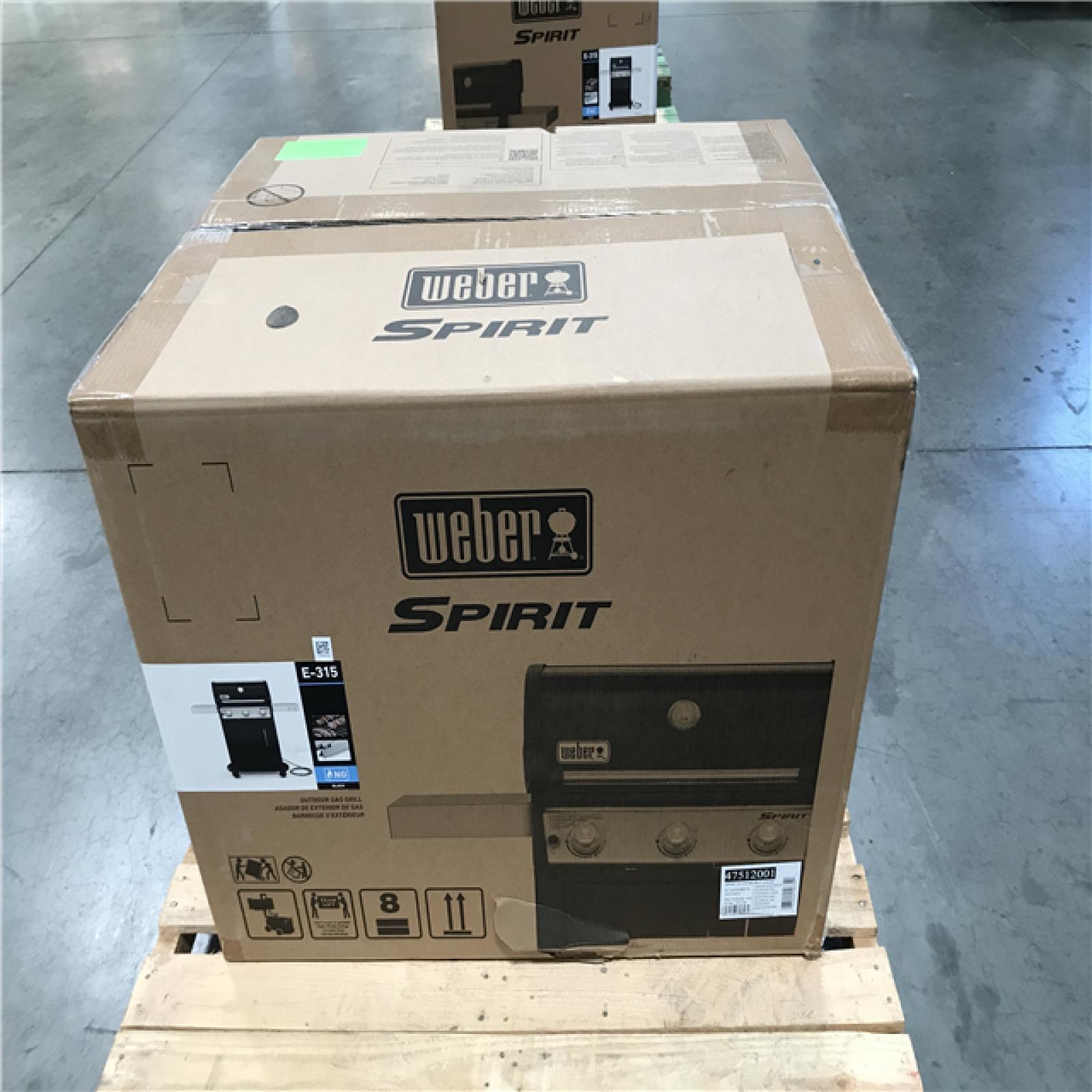 CALIFORNIA AS-IS WEBER SPIRIT BLACK OUTDOOR GAS GRILL E-315