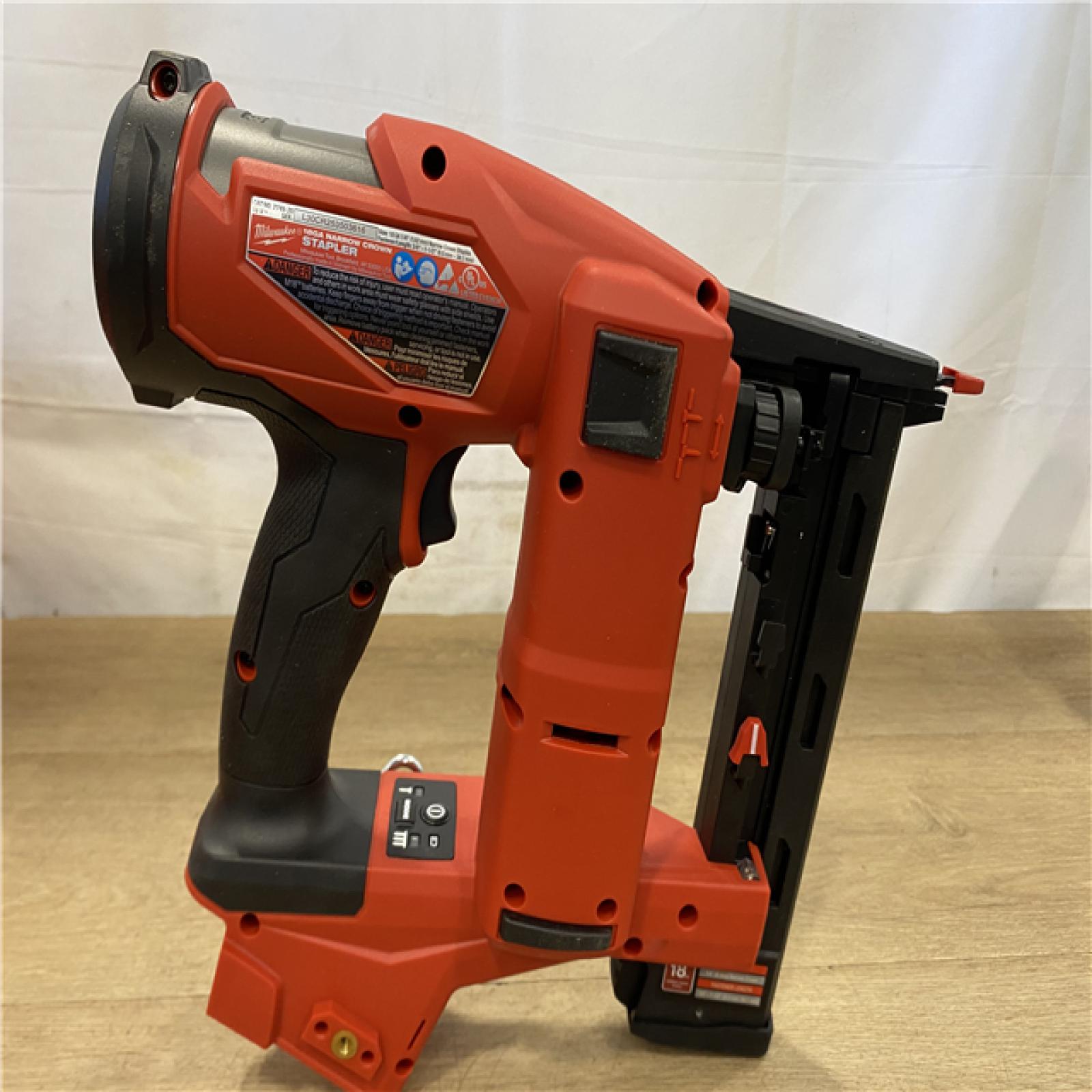 AS-IS Milwaukee FUEL 18-Volt Lithium-Ion Brushless Cordless 18-Gauge 1/4 in. Narrow Crown Stapler (Tool-Only)