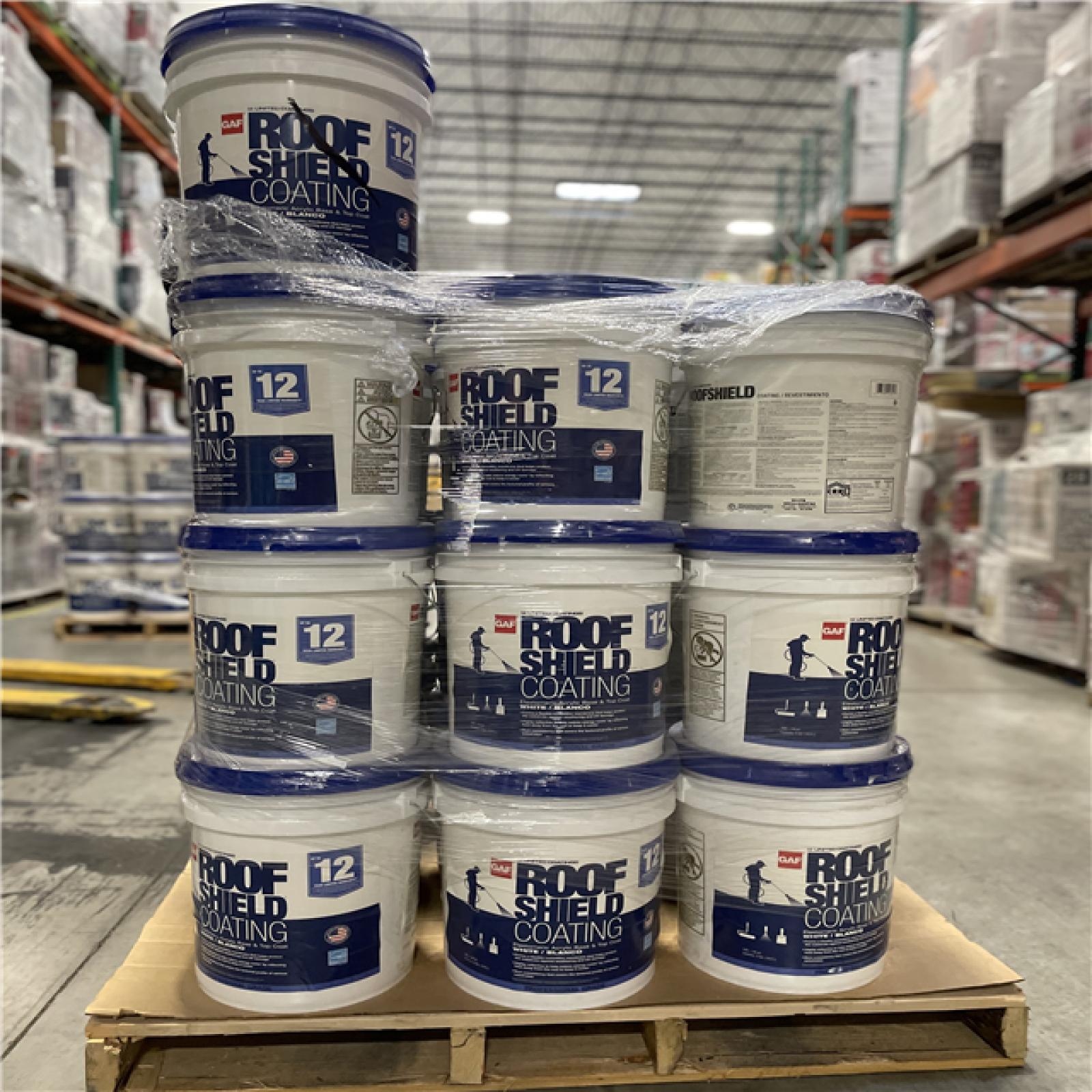 DALLAS LOCATION - GAF RoofShield Top Coat 5 Gal. White Acrylic Reflective Elastomeric Roof Coating PALLET-(37 UNITS)