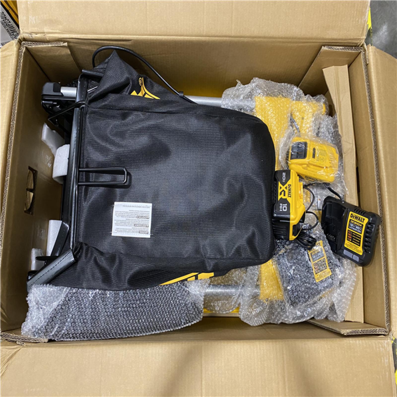 As-Is -DEWALT 2x20V MAX 21 in. Cordless Battery Powered Self Propelled Lawn Mower Kit with (2) 10 Ah Batteries and Chargers