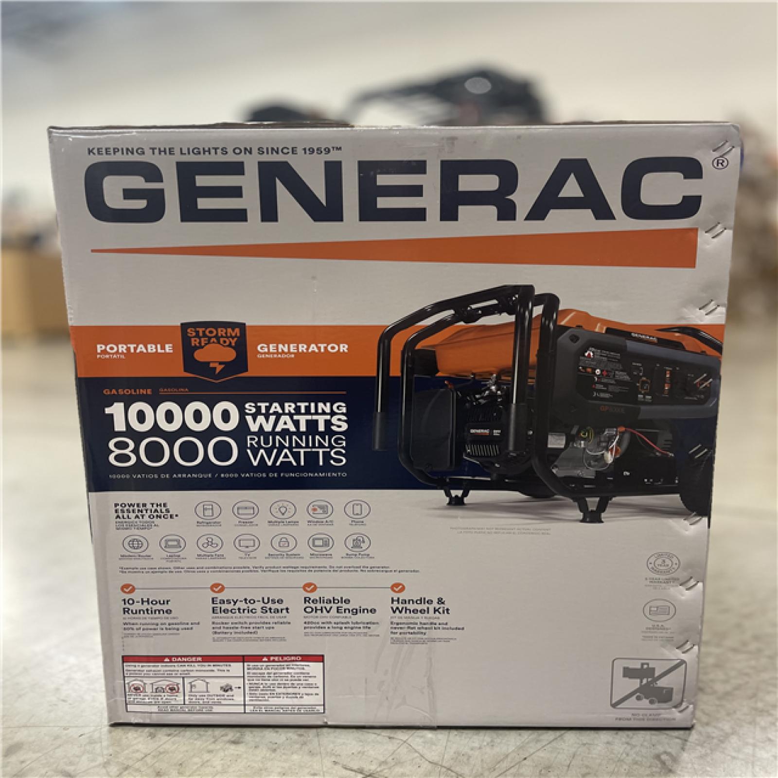 DALLAS LOCATION- GENERAC 10000 / 8000-Watt Portable Generator
