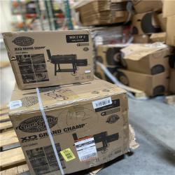 DALLAS LOCATION - Char-Griller Grand Champ Charcoal Grill and Offset Smoker in Black