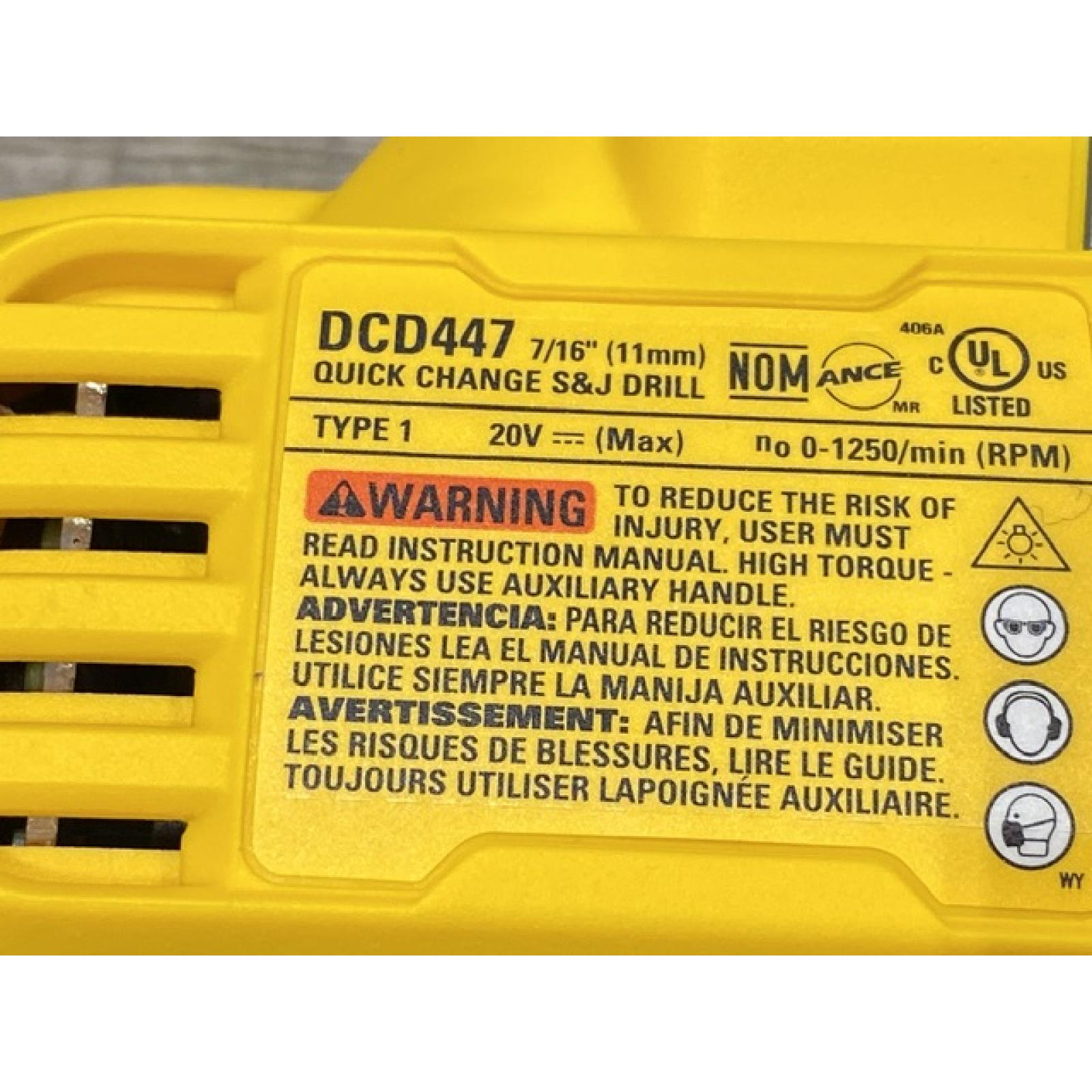 AS-IS DEWALT 20V MAX XR Brushless Cordless 7/16 in. Quick Change Compact Stud & Joist Drill (Tool Only)