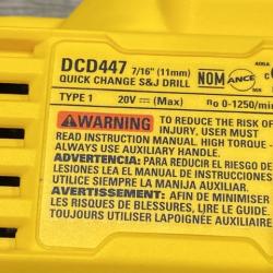 AS-IS DEWALT 20V MAX XR Brushless Cordless 7/16 in. Quick Change Compact Stud & Joist Drill (Tool Only)