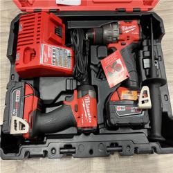 AS-IS Milwaukee FUEL 18V Lithium-Ion Brushless Cordless Hammer Drill and Impact Driver Combo Kit