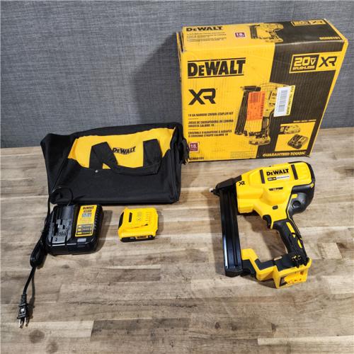 HOUSTON LOCATION - AS-IS DeWALT DCN681D1 20-Volt MAX 18ga Cordless Brushless Narrow Crown Stapler Kit w/ BATTERY & CHARGER