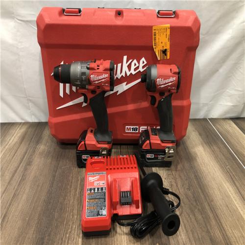 AS-IS Milwaukee FUEL 18V Lithium-Ion Brushless Cordless Hammer Drill and Impact Driver Combo Kit