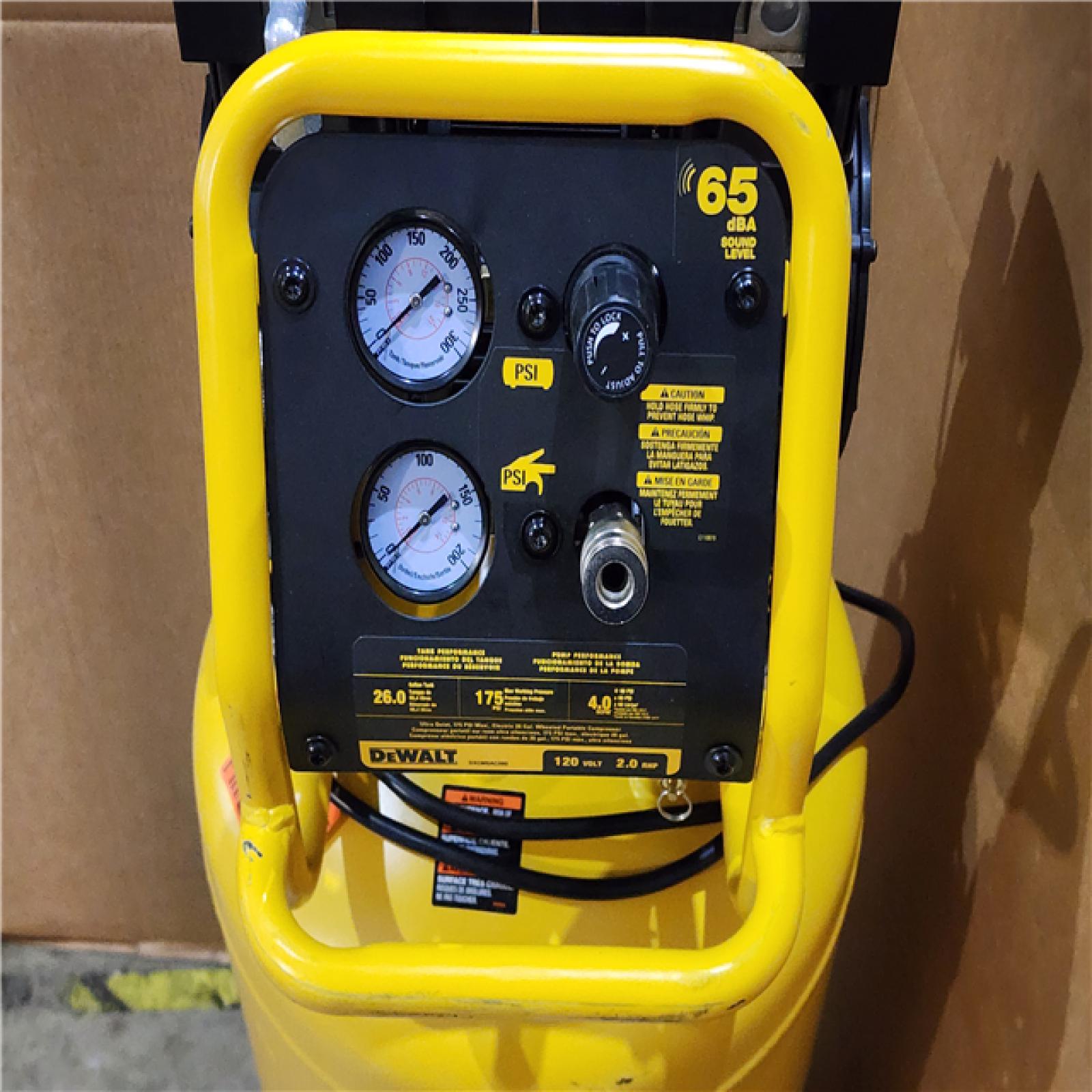 HOUSTON LOCATION - AS-IS DEWALT 26 Gal. 175 PSI Ultra Quiet Portable Electric Air Compressor