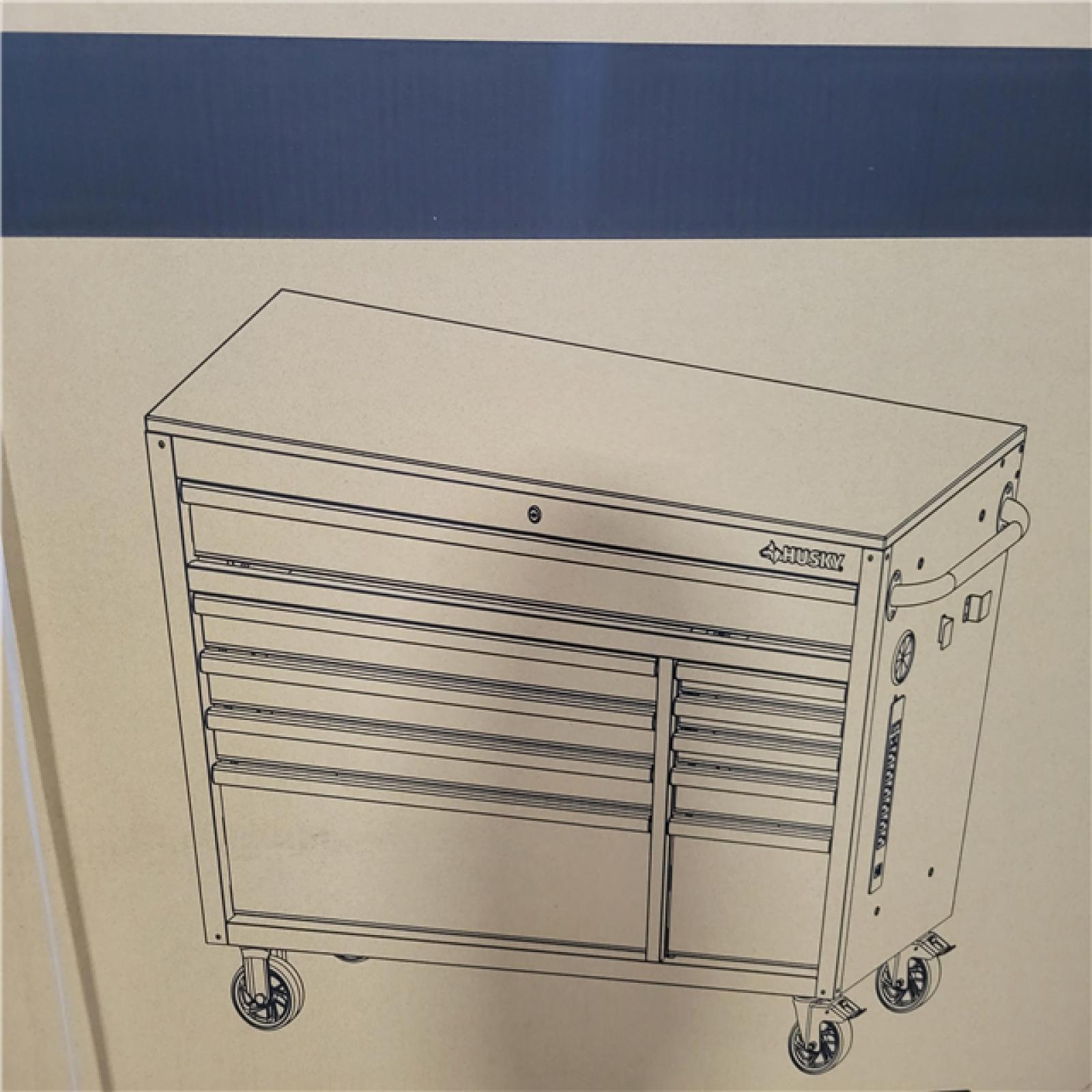 CALIFORNIA AS-IS NEW HUSKY 52 IN. 10-DRAWER MOBILE WORKBENCH