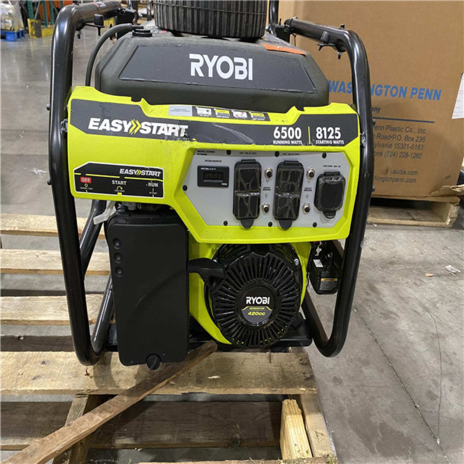 Dallas Location - As-Is RYOBI 6,500-Watt Gasoline Powered Portable Generator